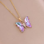 Gradient Butterfly Pendant NecklaceXL255-pink