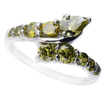 4*5mm Olivine Peridot 925 Sterling Silver Ring5.5