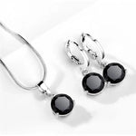 925 Sterling Silver Crystal Set – Necklace & Earringsblack