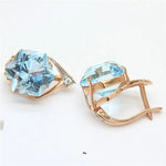 Rose Gold Geometric Light Sapphire EarringsEarrings