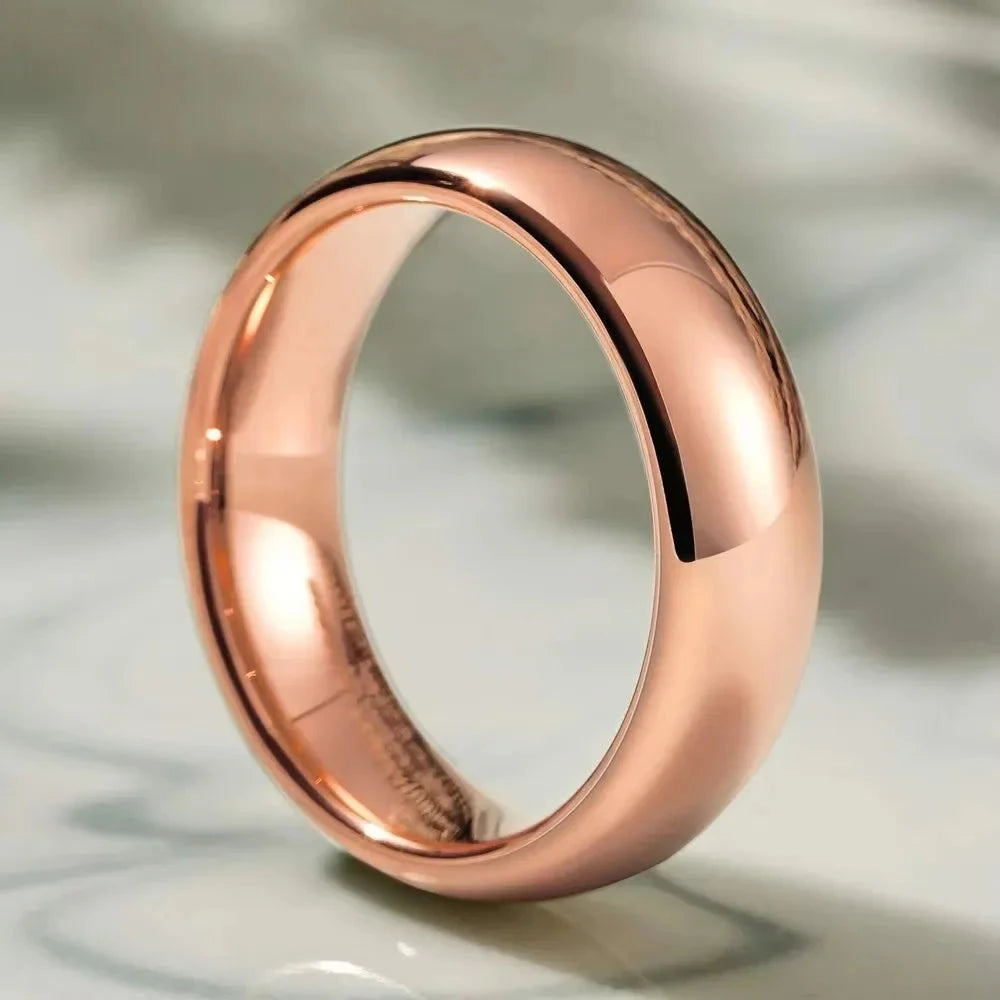 Rose Gold 6mm Stainless Steel Titanium Ring – Unisex