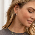 Brilliant Round Zirconia Hoop Earrings Circle Versatile Look