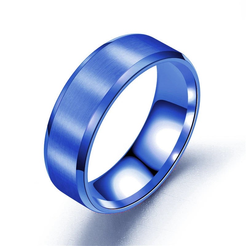 Promise Ring for Men - 8mm Brushed Stainless Steel Band