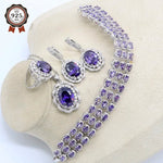 Natural Purple Amethyst 925 Silver Jewelry Set for WomenPurple 4PCS6