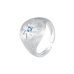 925 Sterling Silver Topaz Ring Lace HollowingFFMM7413CHINA