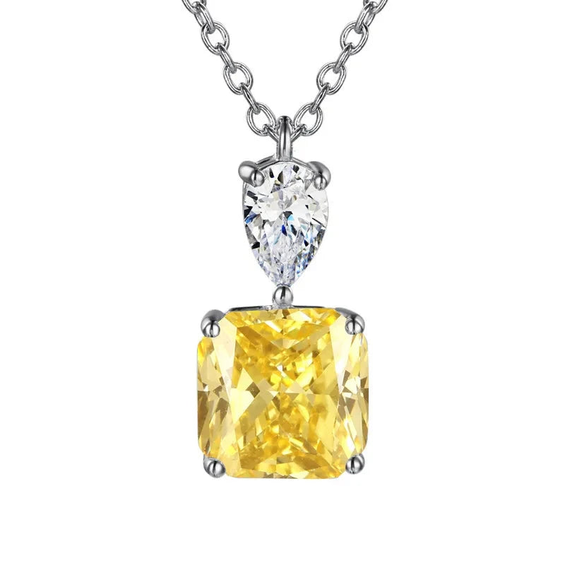 Aquamarine Zircon Pendant 925 Sterling SilverXL361