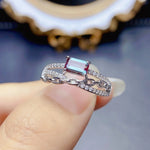 Emerald Cut Alexandrite Ring 925 Sterling Silver Alexandrite Color Changed GemstoneRose Gold Color8