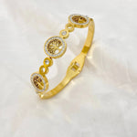 Unisex Tree of Life Bracelet – Gold CZ Luxury BangleB