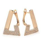 585 Rose Gold Geometric Cubic Zirconia Earrings for Women
