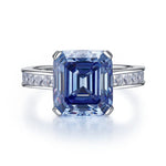 10*11mm Sapphire and Diamond 925 Sterling Silver RingRing5