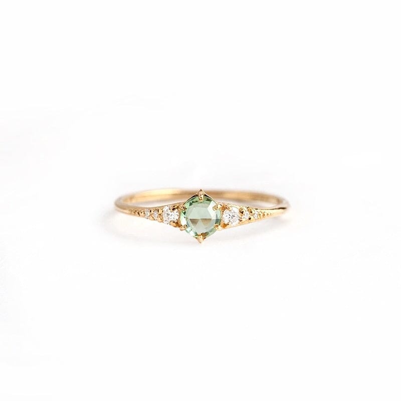 Minimalist Emerald Silver RingRing