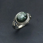 Natural Turquoise Rings 925 Sterling SilverSeraphiniteResizable