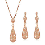 Classic Hollowed-out Water Drop Jewelry SetsJewelry SetsRose Gold Color