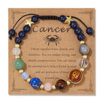 12 Zodiac Signs Natural Stone BraceletCancerAdjustable