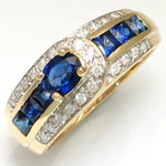 Luxury 10KT Gold Wedding Band Rings Sapphire Engagement Ring6