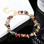 Natural Stone Mixed Tourmaline Gravel Lucky Chain Bracelet