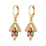 Vintage Leverback Drop Luxury Crystal Dangle Hoop Earrings For WomenCopper Earrings 1CHINA