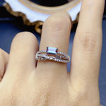 Emerald Cut Alexandrite Ring 925 Sterling Silver Alexandrite Color Changed Gemstone