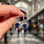 Sapphire Dangle Earring Jewelry 925 Sterling silver Party Wedding Drop Earrings