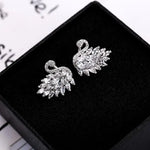 Elegant Rhinestone Black Swan Earrings for Women