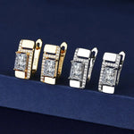 Micro Inlay Zircon Square Earrings for Women