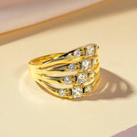 Rrjzz 14K Gold Plated CZ Gemstone Ring