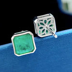 Vintage 925 Sterling Silver 3CT Created Emerald Gemstone