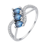 Creative Infiniry Jawed Sapphire Couple Ring For WomenBlueCHINA