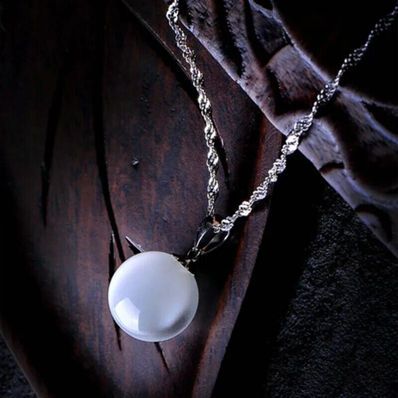 Circle Drop Opal Pendant NecklaceNecklace