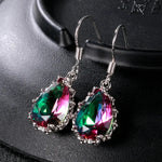 New Exquisite Multi-colored CZ Dangle Earrings for Women Special-interested Birthday Day Gift Wedding Party Trendy JewelryE382