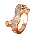 Luxury Gold Color White Zircon Stone Rings for Women