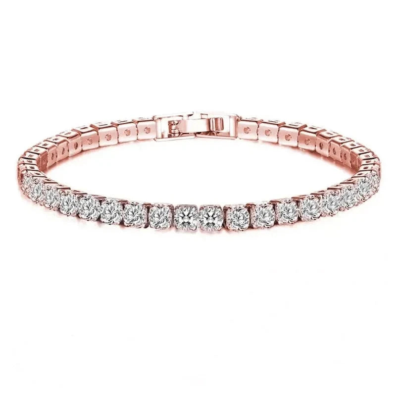 Rose Gold 925 Silver Tennis Bracelet16CM