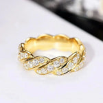 Luxury Gold Crystal CZ Engagement Ring for WomenQ83210