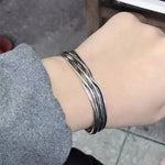 Retro Wave Braided Bracelets 925 Sterling Silver