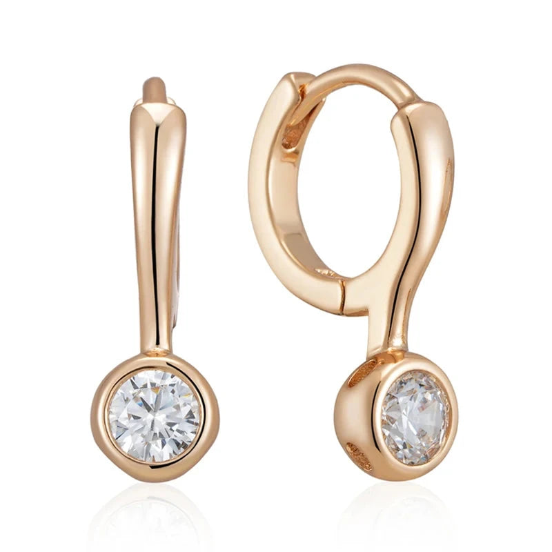 Fine Rose Gold Eardrop Earrings for WomenROSE GOLD COLOR