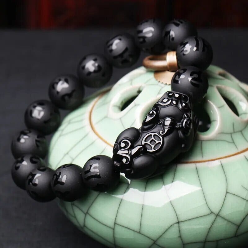 Natural Obsidian Fengshui Pixiu Beaded BraceletBracelet