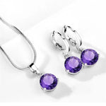 925 Sterling Silver Crystal Set – Necklace & Earringspurple