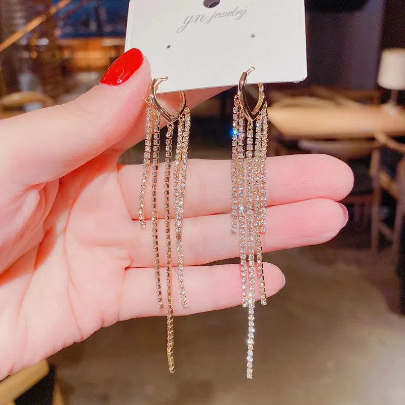 Trend Unique Design Elegant Delicate Zircon Butterfly Tassel EarringsED195-1