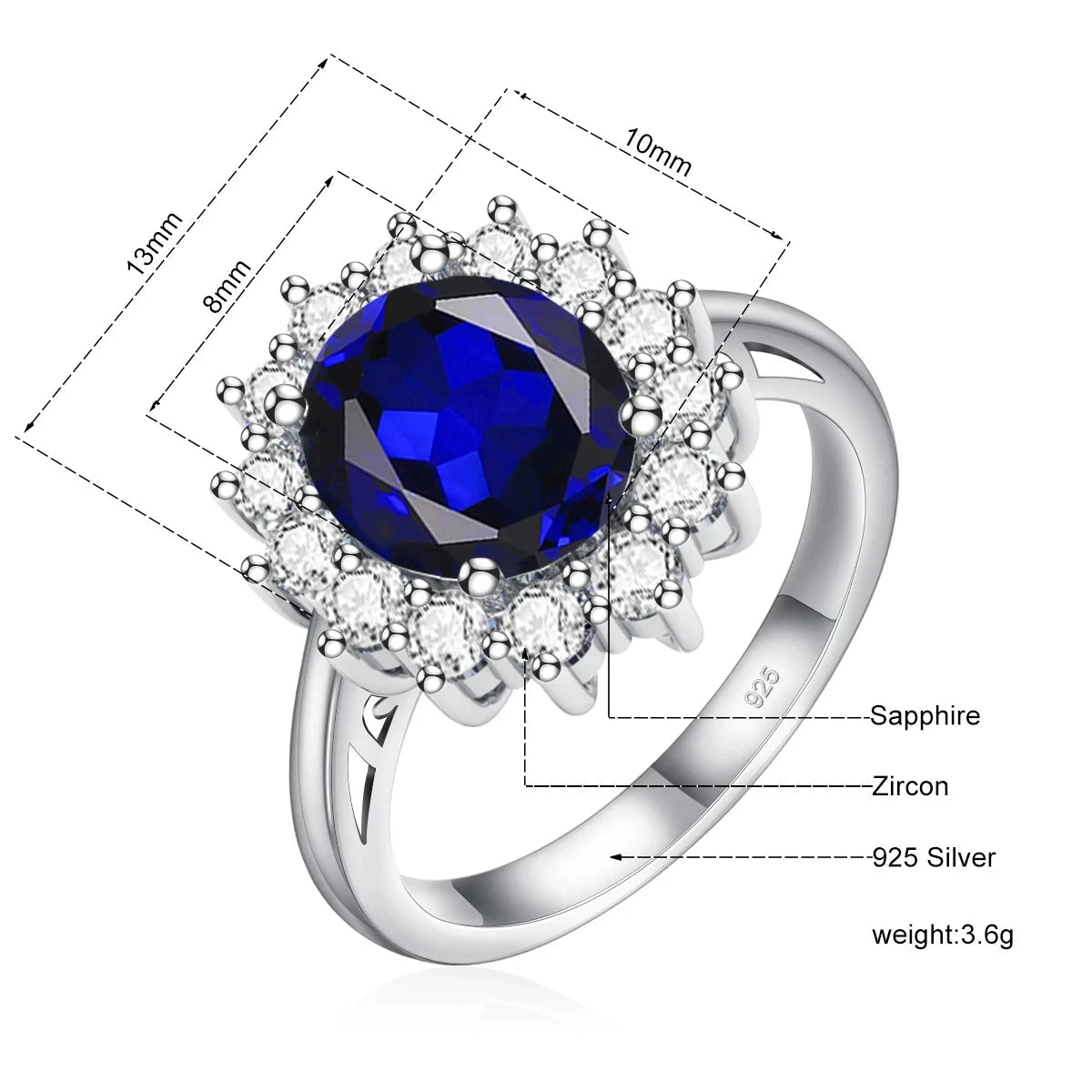 Aquamarine Birthstone Genuine S925 Silver Ring LuxurySapphire-L7