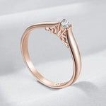 585 Rose Gold Color Natural Zircon Wedding Rings
