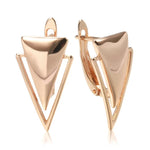 585 Rose Gold Triangle Dangle Earrings