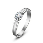 Single Round Cubic Zircon Rings for Women