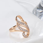 Luxury Fashion Natural Zircon Big Ring For Women 585 Rose Gold