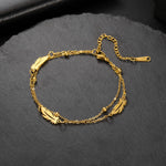 Women’s Stainless Steel Charm BraceletBeads Chain-G17-22 cm