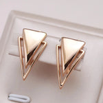 585 Rose Gold Triangle Dangle Earrings