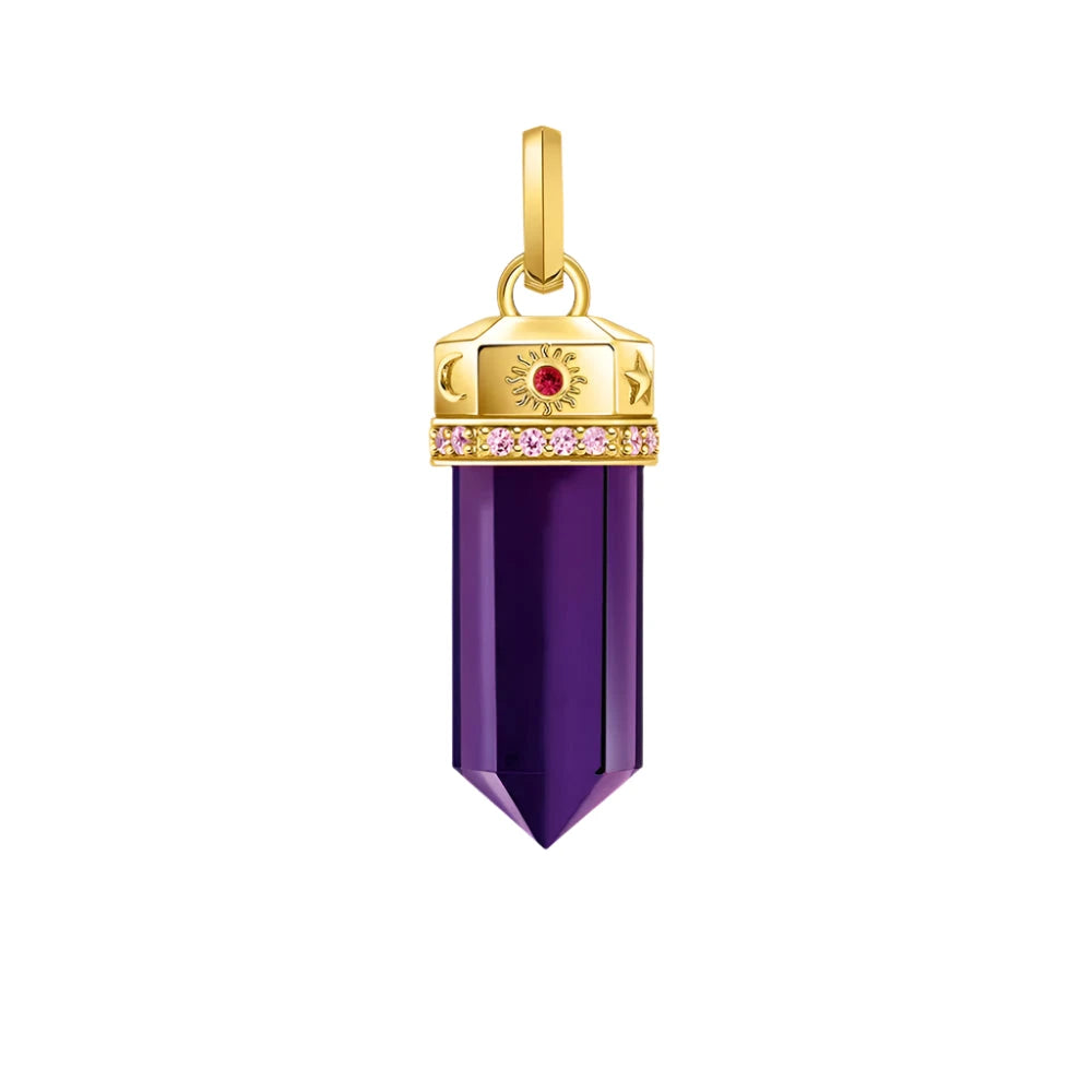 Yellow-Gold Plated Pendant with Amethyst