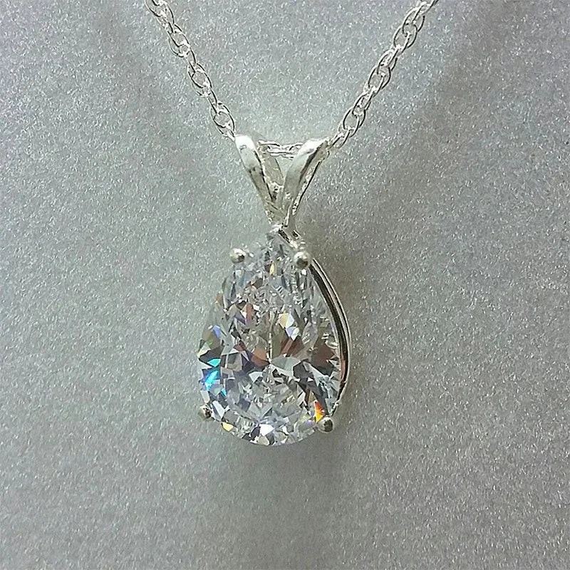 Aquamarine Zircon Pendant 925 Sterling Silver