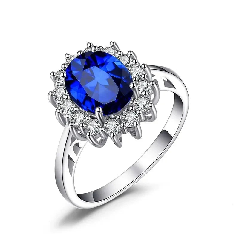 Luxury Blue Zircon Statement Ring for Women – Engagement & Gift JewelryBlue11