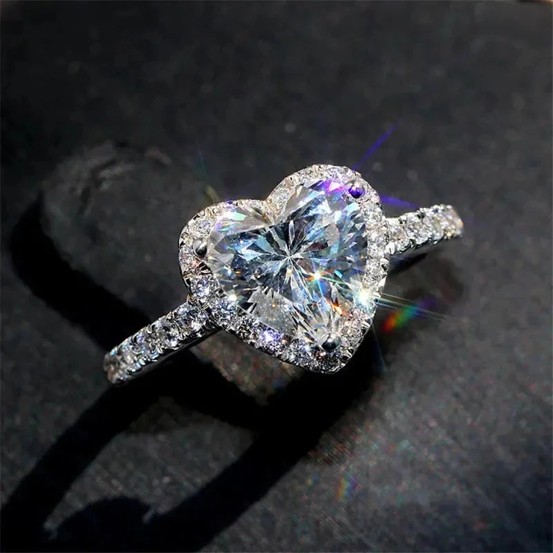 Crystal Water Drop Rings for WomenF630SILVER PLATED