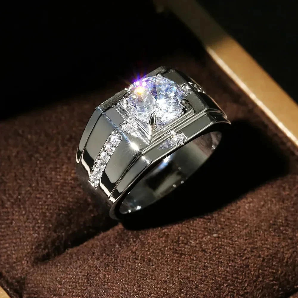 Elegant CZ Ring for Men – Wedding/EngagementF6079
